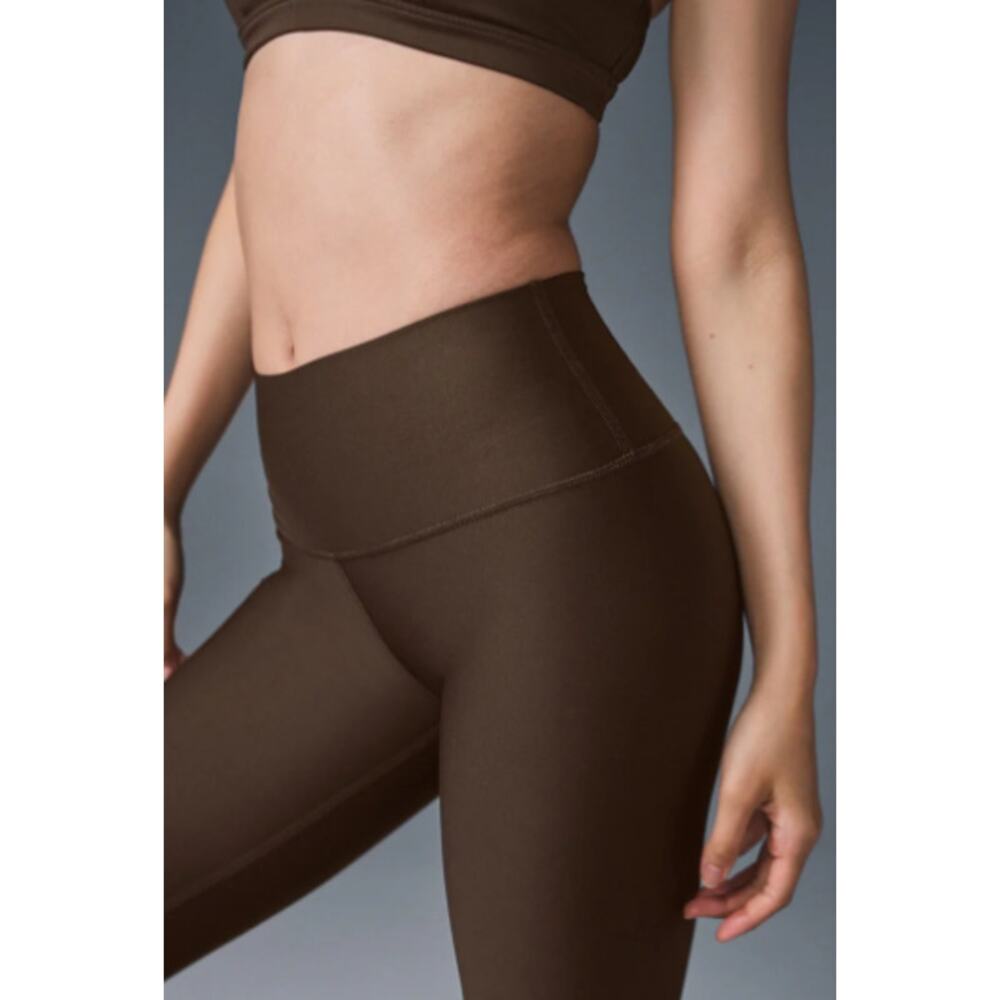 Alo High-Waist Airlift Brown Espresso Performance Legging Full Length Small Nwot View 3